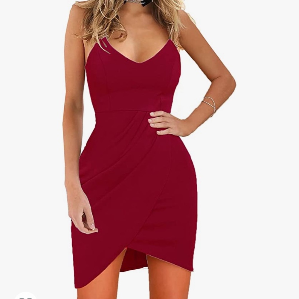 NWT - Zalalus Spaghetti Straps Deep V Neck Sleeveless Bodycon Party Dress - L